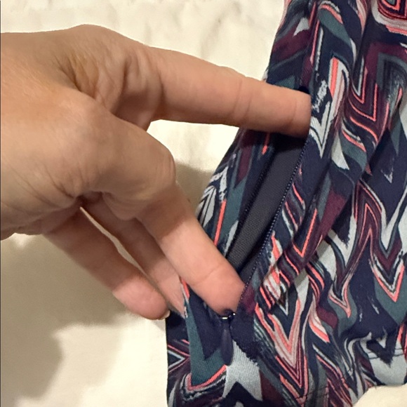 Title Nine Women's Chevron Hillary Dress - Navy and Pink NEW - Picture 4 of 11